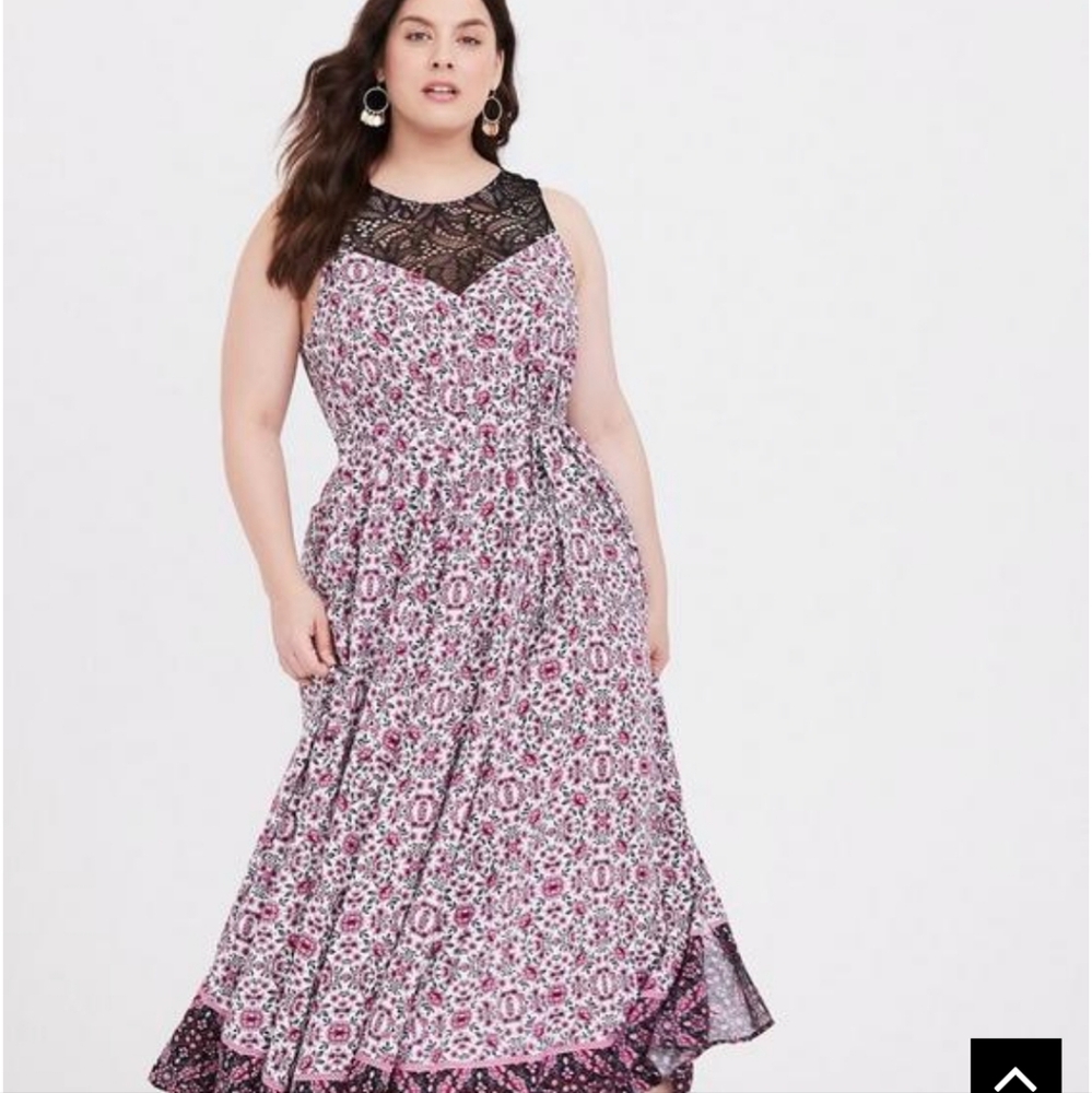 Mixed Print Maxi Dress